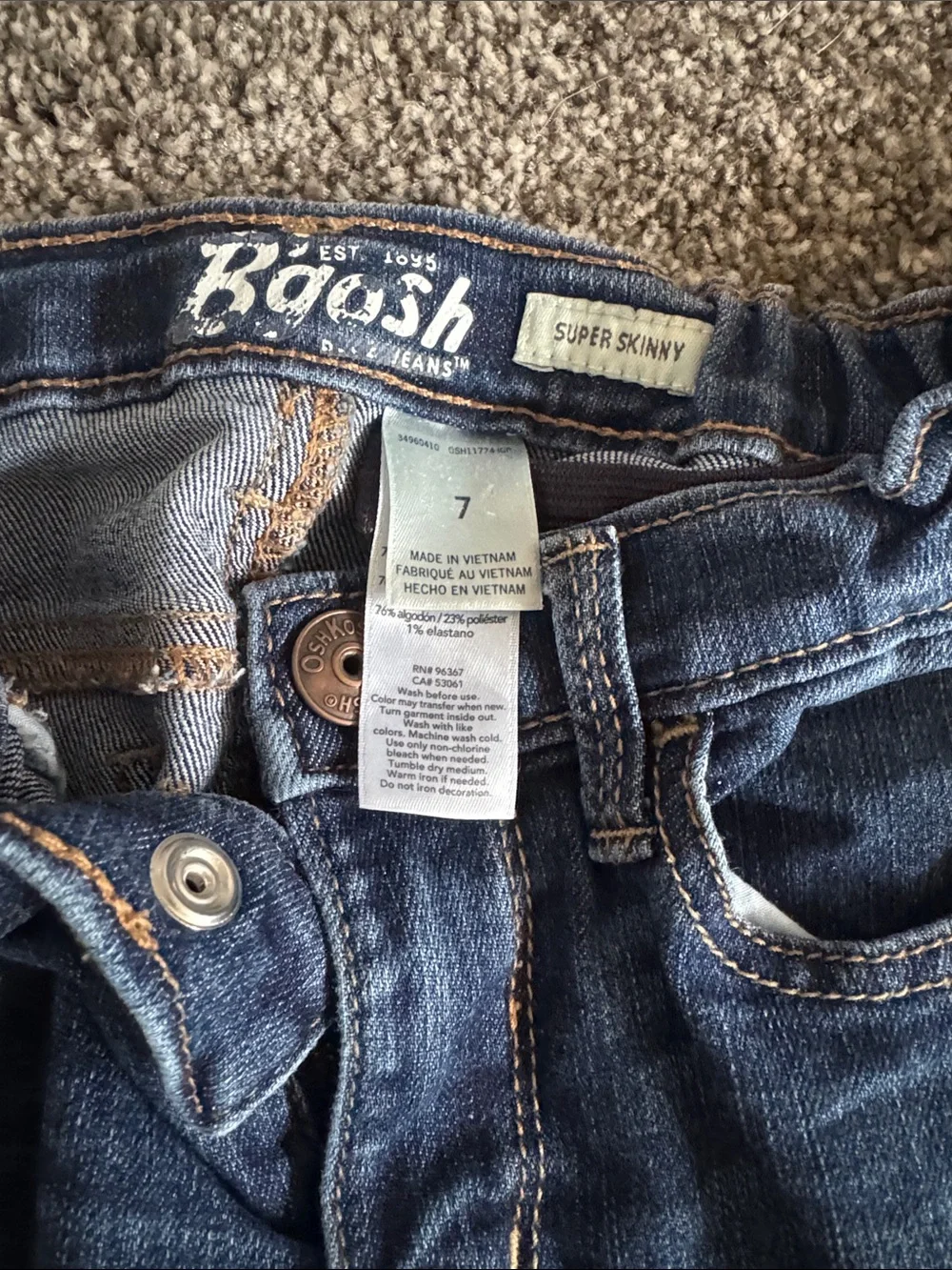 Kids Skinny Jeans Duo — Dark Blue & Light Blue Stretch Denim